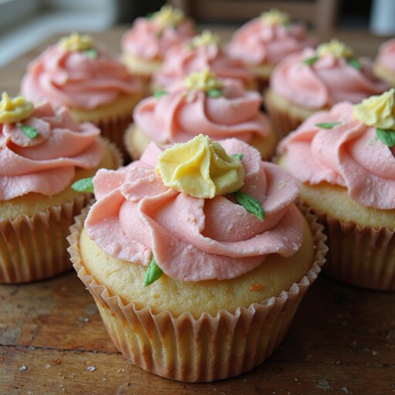 delicate botanical buttercream cupcake bouquets