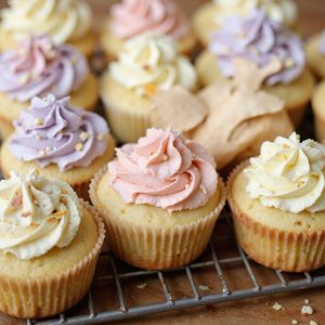 delicate wildflower themed vanilla cupcakes