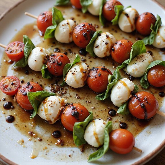 fresh cherry tomato mozzarella skewers