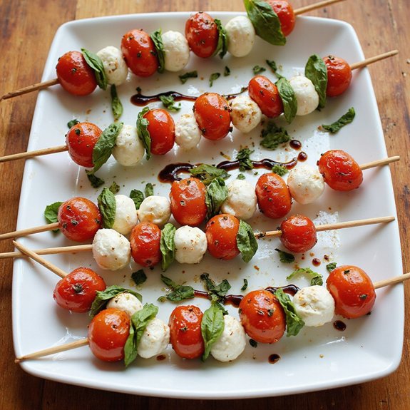 fresh mozzarella on skewers