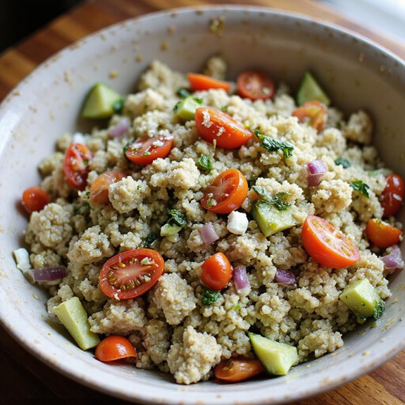 fresh quinoa with mint