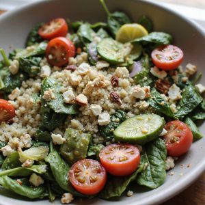 fresh spinach quinoa salad