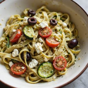 fresh zucchini pasta salad