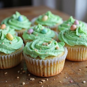 freshly mowed lawn cupcakes