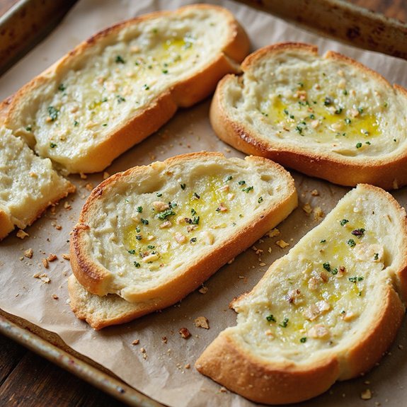 garlic butter spread on bread