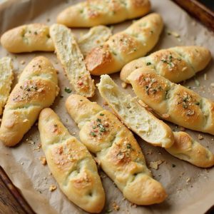 garlic flavored crispy buttery sticks