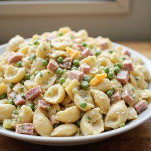 ham and pea pasta salad