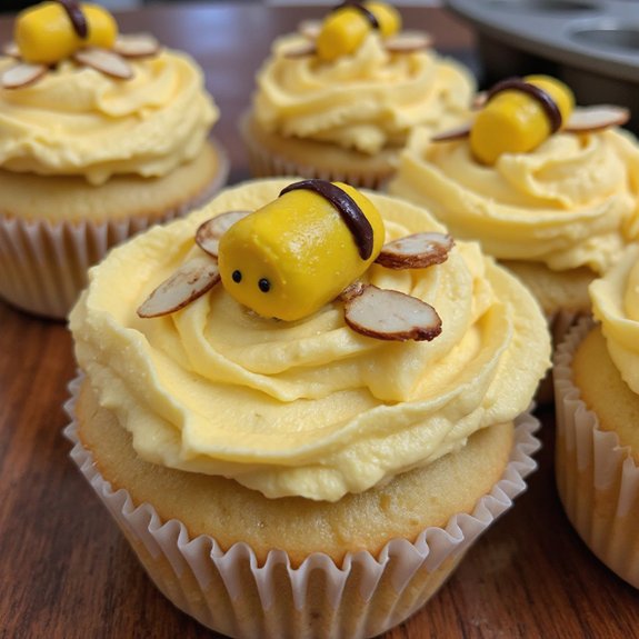 honey yellow bee cupcakes