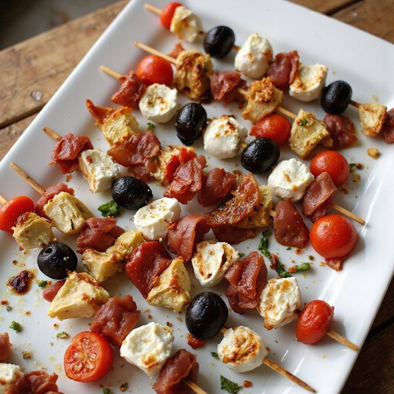 italian antipasto skewered appetizers