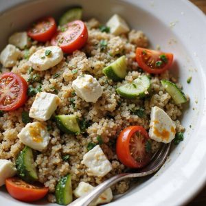 light cheesy quinoa salad