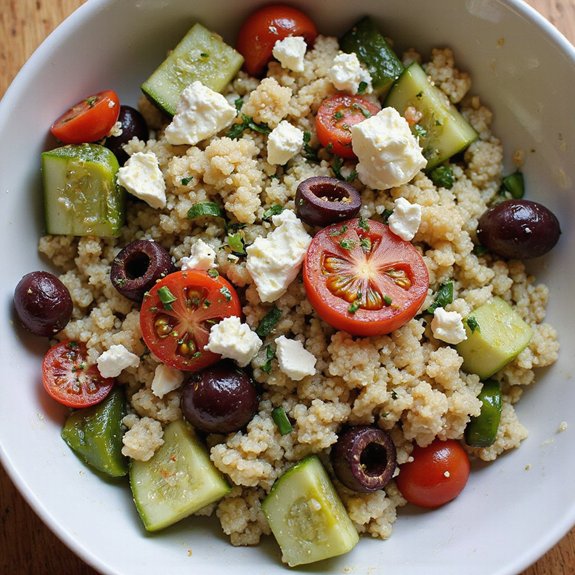 mediterranean quinoa salad with feta
