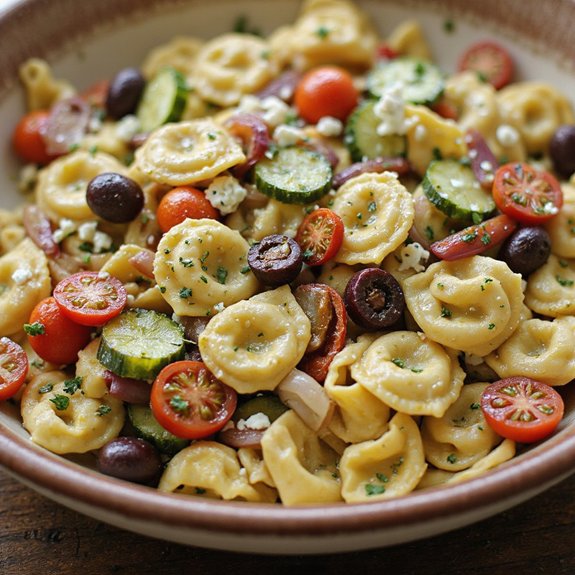 mediterranean style stuffed pasta salad