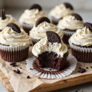 oreo filled boxed cake cupcakes