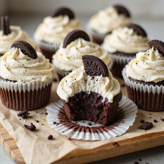 oreo filled boxed cake cupcakes