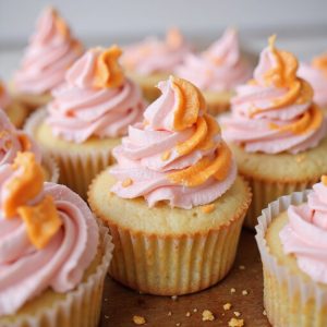 pink and orange cupcakes