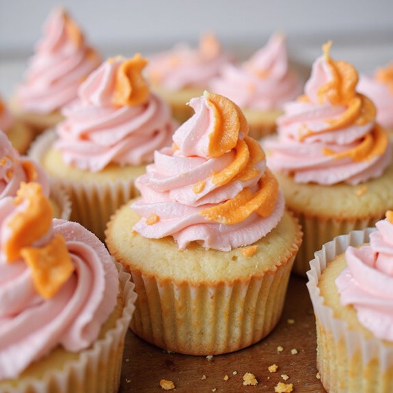 pink and orange cupcakes