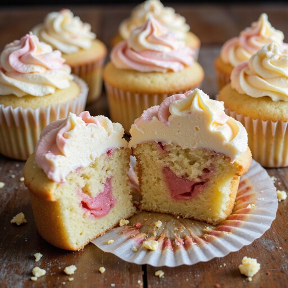 pink and yellow cupcakes