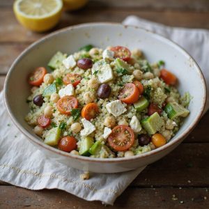 protein packed mediterranean quinoa salad