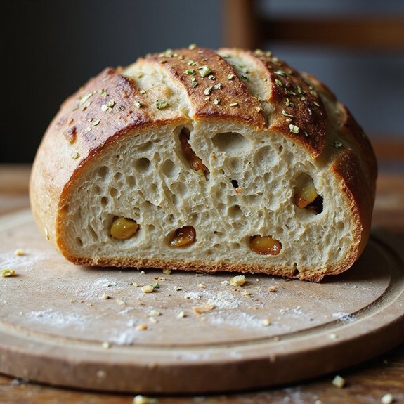 roasted garlic sourdough loaf