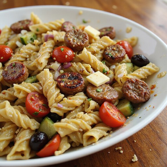 sausage pasta salad dish