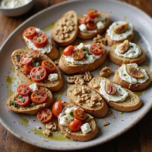 savory crostini appetizer assortment