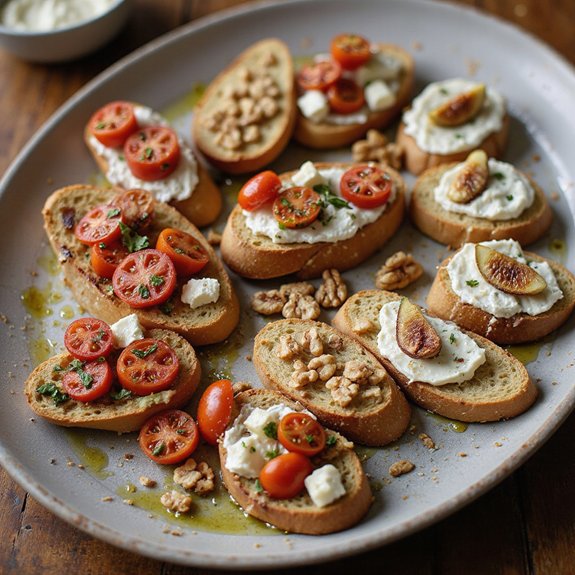 savory crostini appetizer assortment