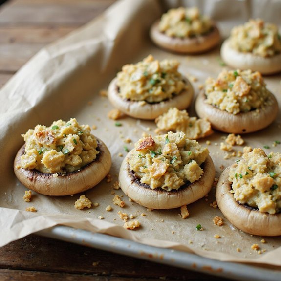 savory garlicky cheesy stuffed mushrooms