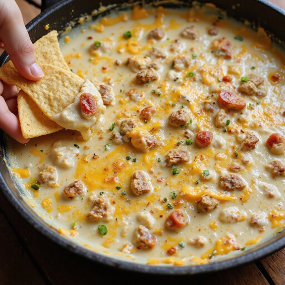 savory sausage chip dip