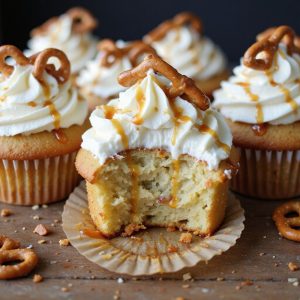 savory sweet pretzel cupcakes