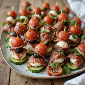 skewered bite sized party starters