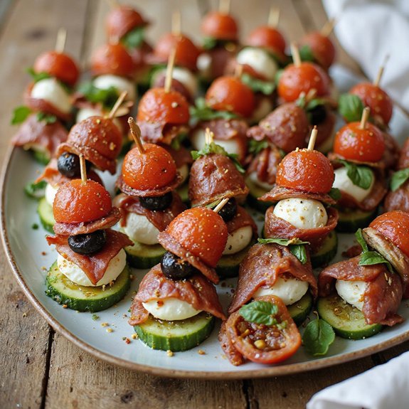 skewered bite sized party starters