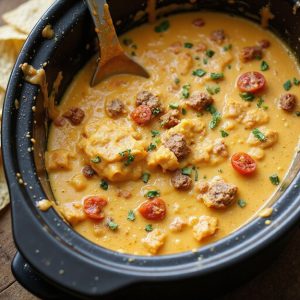 slow cooker cheesy queso dip