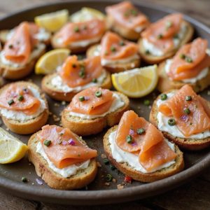 smoked salmon crostini appetizers