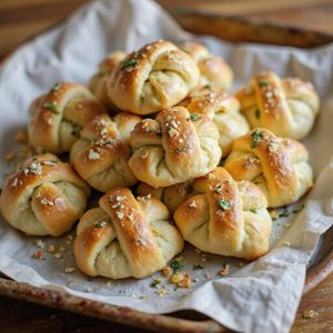 soft garlicky twisted bread