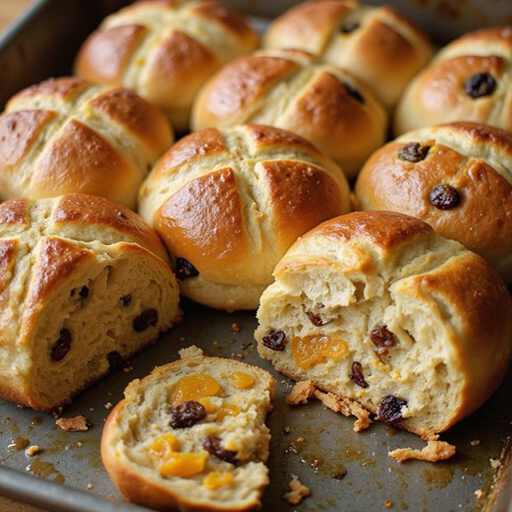sourdough spiced easter buns