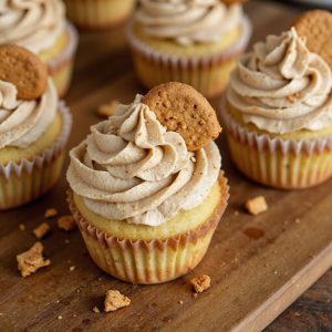spiced caramel cookie cupcakes