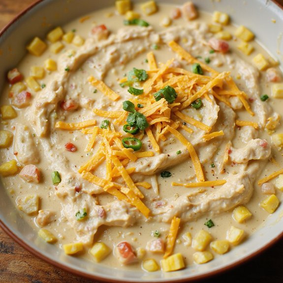 spicy cheesy tomato corn dip