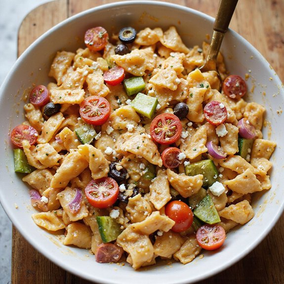 spicy chilled pasta salad