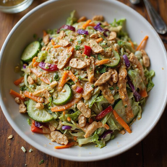 spicy crunchy thai peanut salad