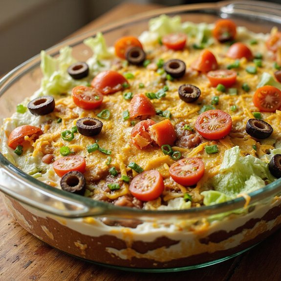 spicy layered creamy party dip