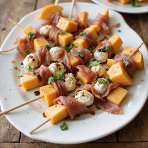 sweet melon wrapped in prosciutto