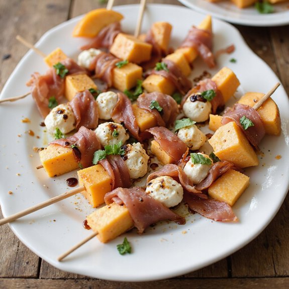 sweet melon wrapped in prosciutto