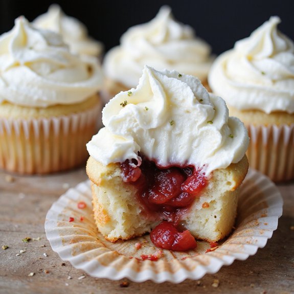 sweet strawberry filled cupcakes