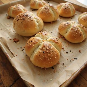 tangy fermented crusty breakfast rolls