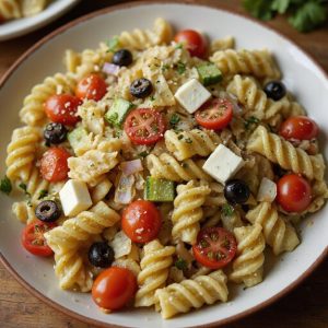 three color pasta salad