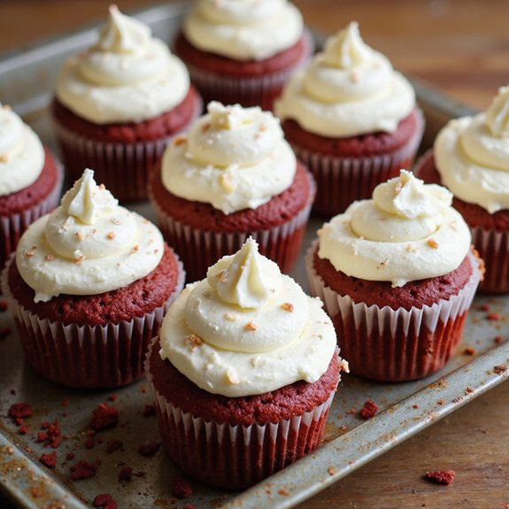tiny red velvet cupcakes
