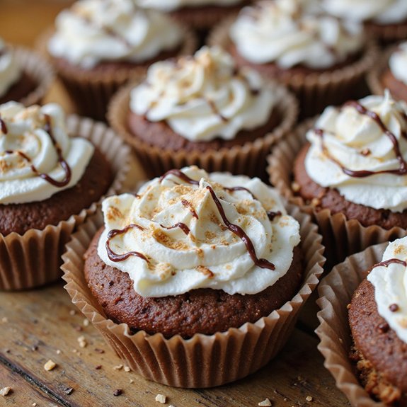 toasty marshmallow chocolate cupcakes