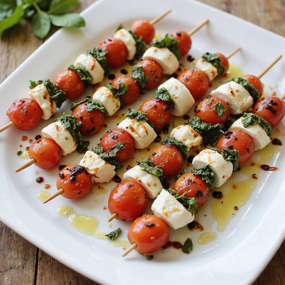 tomato mozzarella basil skewers