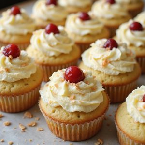 tropical pineapple flavored sweet cupcakes