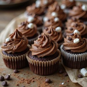 warm chocolate beverage cupcakes